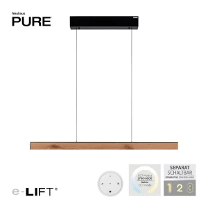 PURE E-MOTION lampa wisząca czarna/drewno 2570-79 