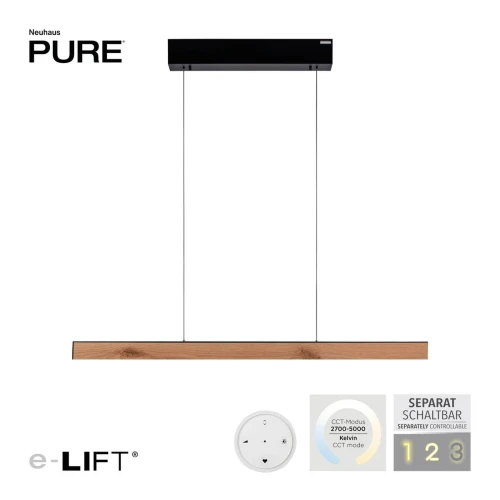 PURE E-MOTION lampa wisząca czarna/drewno 2570-79 