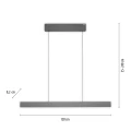 PURE E-MOTION lampa wisząca szara 2570-15 