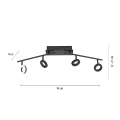 SILEDA 4 lampa sufitowa IP44 czarna 6786-13