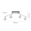 SILEDA 4 lampa sufitowa IP44 aluminium 6786-96