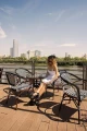 Zestaw 4 krzeseł ogrodowych CAFE AZURE biały / czarny