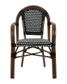 Zestaw 4 krzeseł ogrodowych CAFE PARIS ARM brązowy rattan