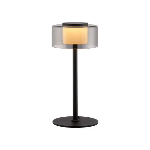 RIKA lampa stołowa czarna/smoky 4110-18
