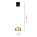 RIKA lampa wisząca czarna/smoky 2112-18