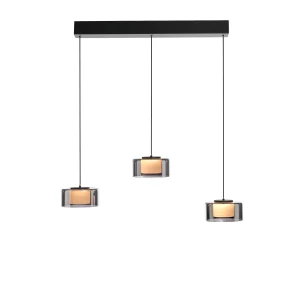 RIKA 3 lampa wisząca czarna/smoky 2113-18