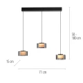 RIKA 3 lampa wisząca czarna/smoky 2113-18