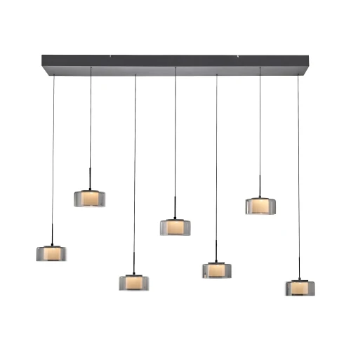 RIKA 7 lampa wisząca czarna/smoky 2115-18 