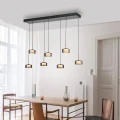RIKA 7 lampa wisząca czarna/smoky 2115-18 