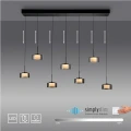 RIKA 7 lampa wisząca czarna/smoky 2115-18 