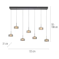 RIKA 7 lampa wisząca czarna/smoky 2115-18 