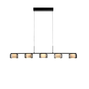 RIKA lampa wisząca czarna/smoky 2116-18 