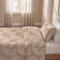 140x220 LAZY MODERN GEO piaskowa kołdra z poszewką na poduszkę