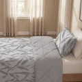 140x220 LAZY GARDEN ZEN szara kołdra z poszewką na poduszkę