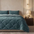 200x200 Lazy TEDDY velvet zieleń kołdra z poszewkami na poduszkę