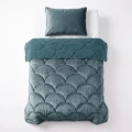 140x200 Lazy TEDDY velvet  zieleń Kpl kołdra z poszewką na poduszkę