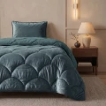 140x200 Lazy TEDDY velvet  zieleń Kpl kołdra z poszewką na poduszkę