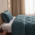 140x200 Lazy TEDDY velvet  zieleń Kpl kołdra z poszewką na poduszkę
