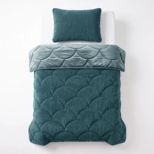 140x200 Lazy TEDDY velvet  zieleń Kpl kołdra z poszewką na poduszkę
