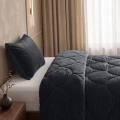 140x200 Lazy TEDDY velvet czarna kołdra z poszewką na poduszkę