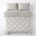 200x200 Lazy TEDDY velvet beż kołdra z poszewkami na poduszkę