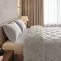 200x200 Lazy TEDDY velvet beż kołdra z poszewkami na poduszkę