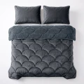 200x200 Lazy TEDDY velvet  antracyt Kpl kołdra z poszewkami na poduszkę