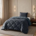 140x200 Lazy TEDDY velvet  antracyt kołdra z poszewką na poduszkę