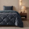 140x200 Lazy TEDDY velvet  antracyt kołdra z poszewką na poduszkę