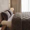 200x200 Lazy TEDDY velvet  ciemny brąz kołdra z poszewkami na poduszkę