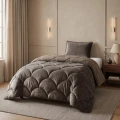 140x200 Lazy TEDDY velvet  ciemny brąz kołdra z poszewką na poduszkę