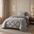 140x200 Lazy TEDDY velvet  brąz/szara kołdra z poszewką na poduszkę