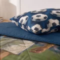 140x200 Lazy Kids VOETBAL STER niebieski Kpl kołdra z poszewką na poduszkę