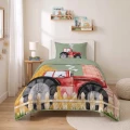 140x200 Lazy Kids TRAKTOR zieleń Kpl kołdra z poszewką na poduszkę