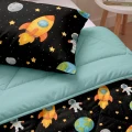 140x200 Lazy Kids ASTRONAUT czarny Kpl kołdra z poszewką na poduszkę