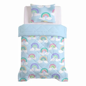 140x200 Lazy Kids REGENBOOG niebieski Kpl kołdra z poszewką na poduszkę