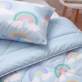 140x200 Lazy Kids REGENBOOG niebieski Kpl kołdra z poszewką na poduszkę