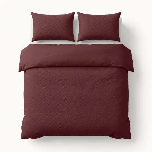 240x200/220 MODERN GEO 3D bordo mikrofibra kpl pościeli