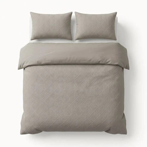 240x200/220 MODERN GEO 3D brąz/szary mikrofibra kpl pościeli