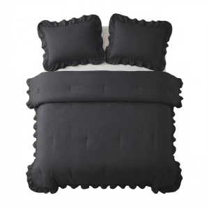 200x200 Lazy RUFFLES antracyt kołdra