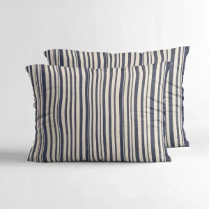 60x70 STRIPY 2 poszewki na poduszkę beż/niebieski