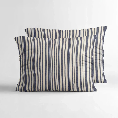 60x70 STRIPY 2 poszewki na poduszkę beż/niebieski