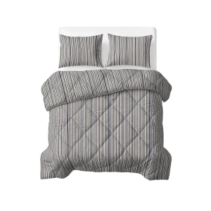 240x220 Lazy bawełna STRIPY beż/niebieski kołdra