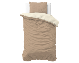 Kpl 140x220 TWIN FACE brąz mikroperkal 