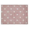 120x160cm PINK STARS eko dywan bawełniany biały