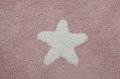 120x160cm PINK STARS eko dywan bawełniany biały