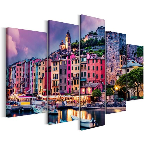 MIASTO NOCĄ 150x100cm pentaptyk schodkowy