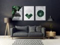 ZIELONA GEOMETRIA 180x80cm tryptyk