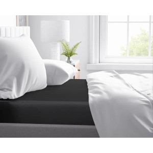 200x220 luksusowe prześcieradło satyna bawełniana k. czarny 