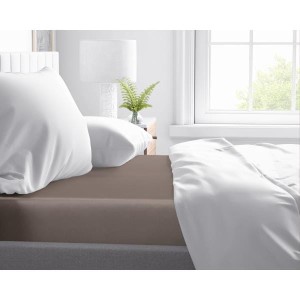 160x200 luksusowe prześcieradło satyna bawełniana k. brąz